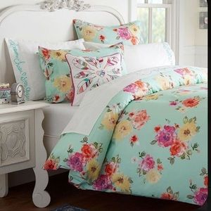Pottery Barn Teen Junk Gypsy Country Blooms F/Q Duvet and 2 Shams